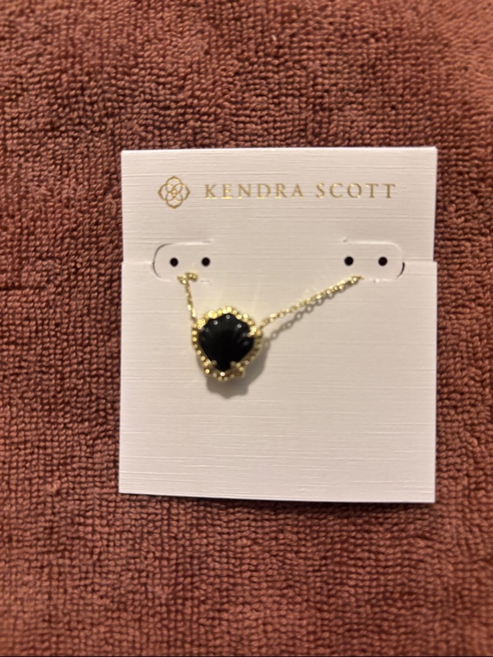 Kendra Scott Gold Necklace with Black Shell Pendant